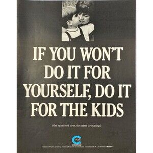 Chemstrand Nylon "Used by America Tire Companies: Do It for the Kids" Ad 1964